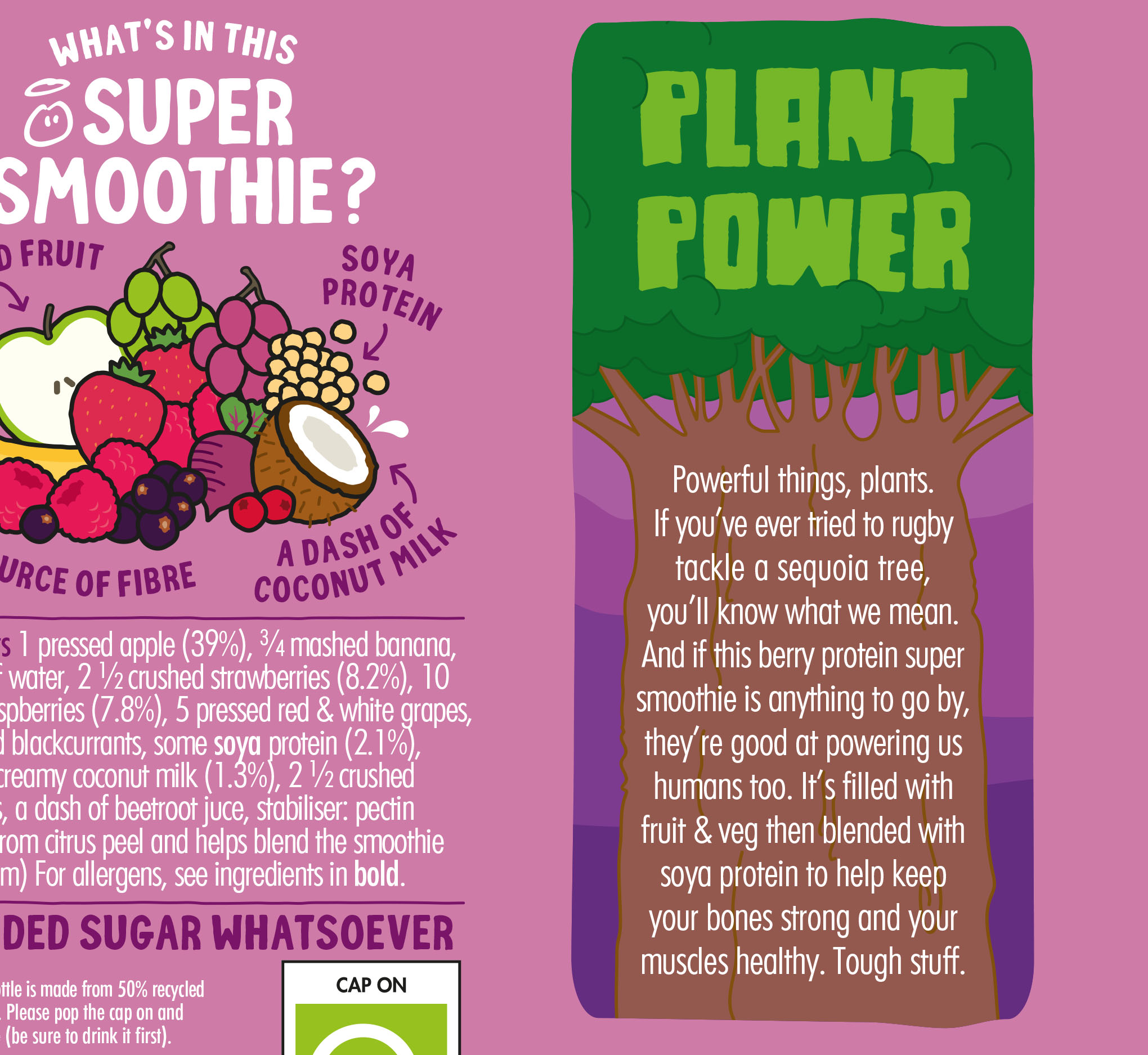 a back of pack story for an innocent super smoothie