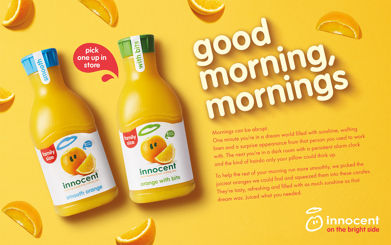 an advert for innocent orange juice