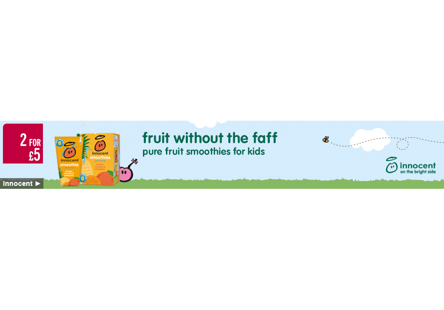 an advert for innocent kids smoothies