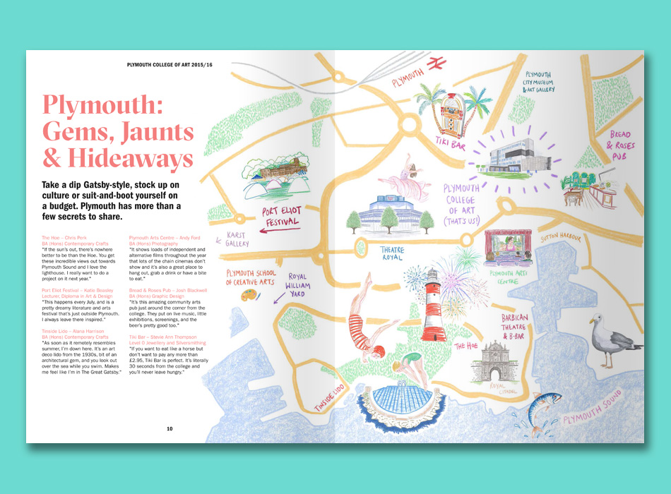 freelance copywriting work for Plymouth College of Art